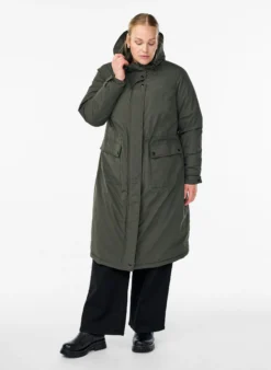 Parka mit Kapuze und verstellbarer Taille