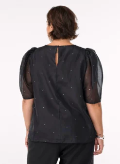 Partybluse in Organza-Optik mit Punkten