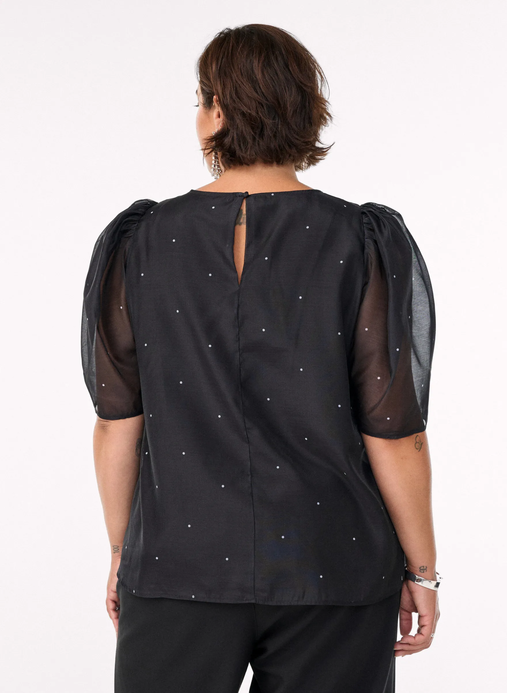 Partybluse in Organza-Optik mit Punkten