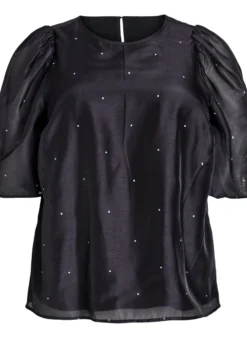 Partybluse in Organza-Optik mit Punkten