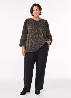 Partybluse mit Glitzerstreifen und langen Ärmeln
