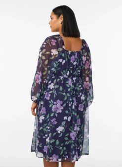 Partykleid aus Chiffon mit langen Ärmeln