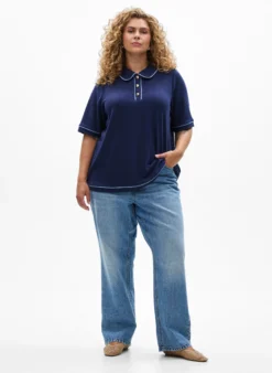 Poloshirt aus Jersey mit kontrastierenden Besätzen
