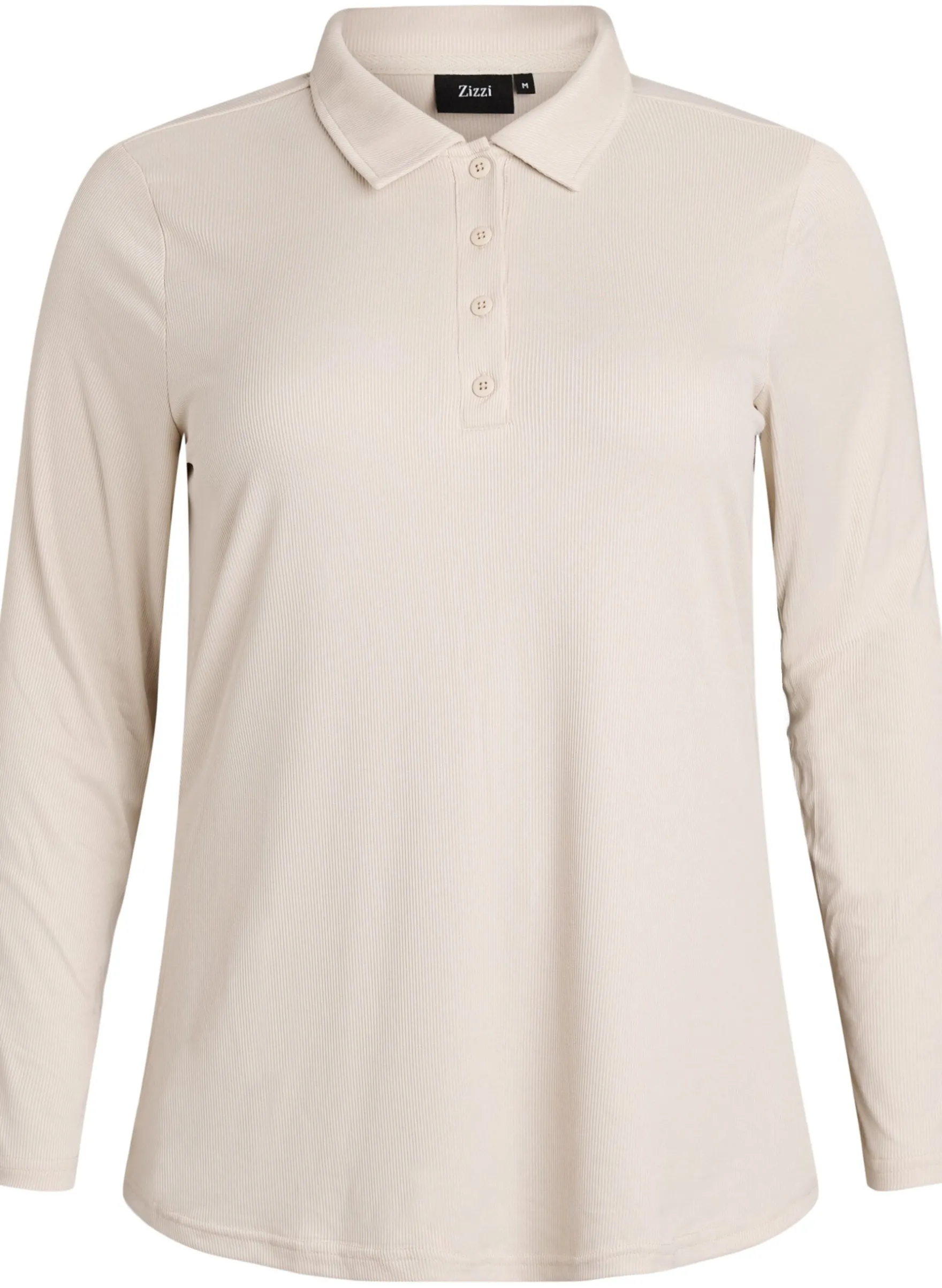 Poloshirt aus weichem Ripp mit langen Ärmeln