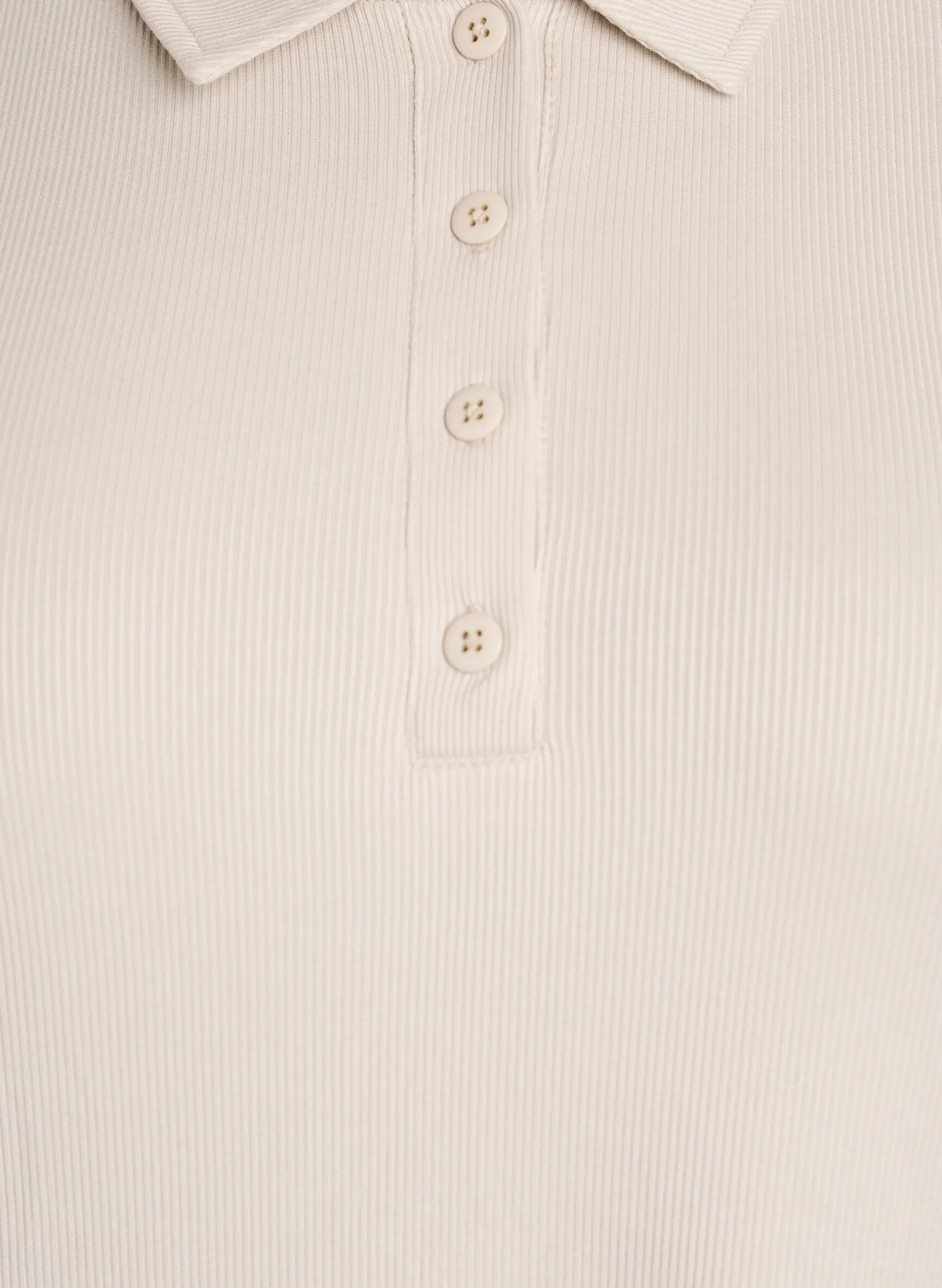 Poloshirt aus weichem Ripp mit langen Ärmeln