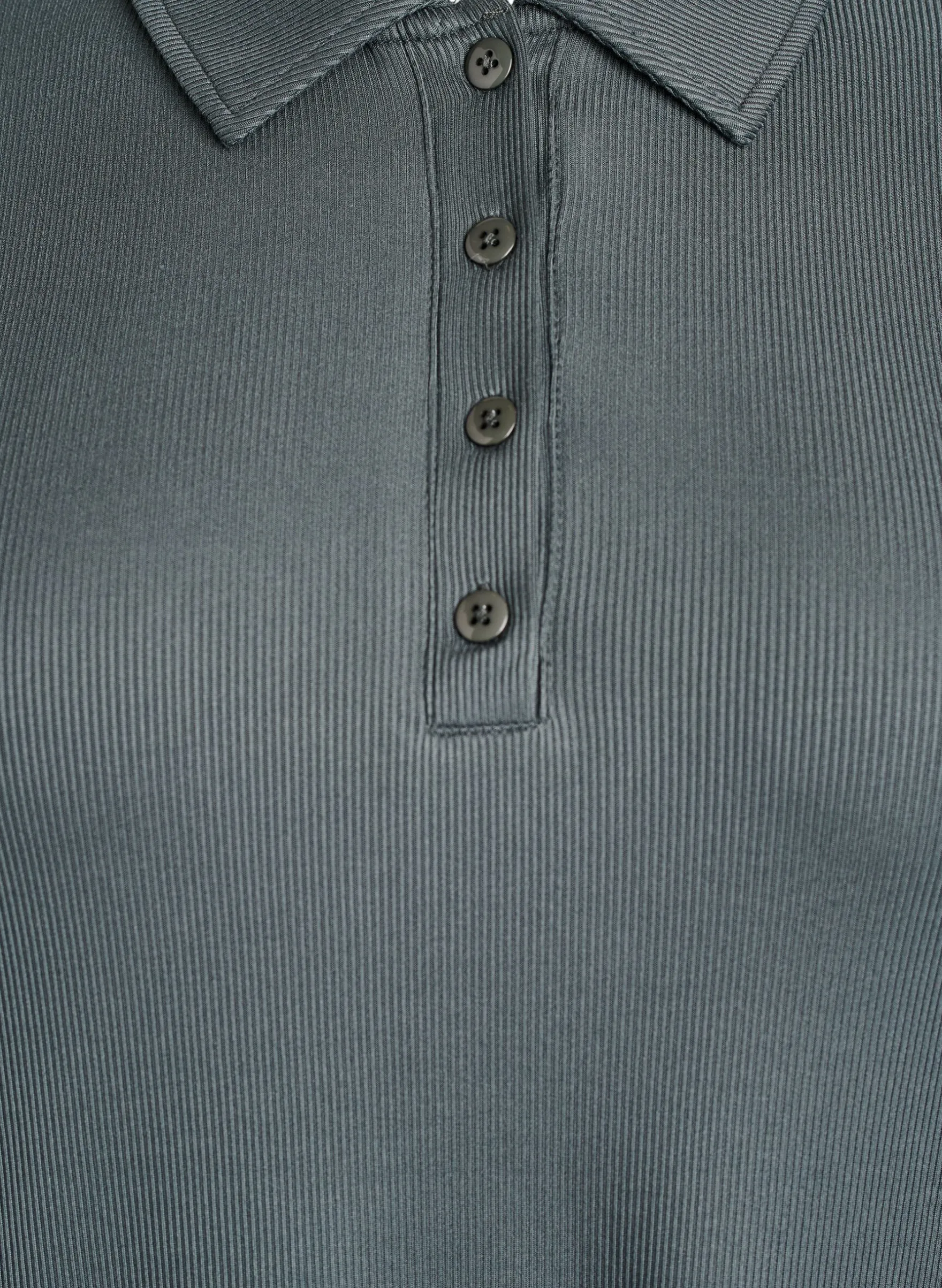 Poloshirt aus weichem Ripp mit langen Ärmeln