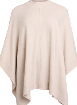 Poncho mit Rippdetails und Rundhalsausschnitt