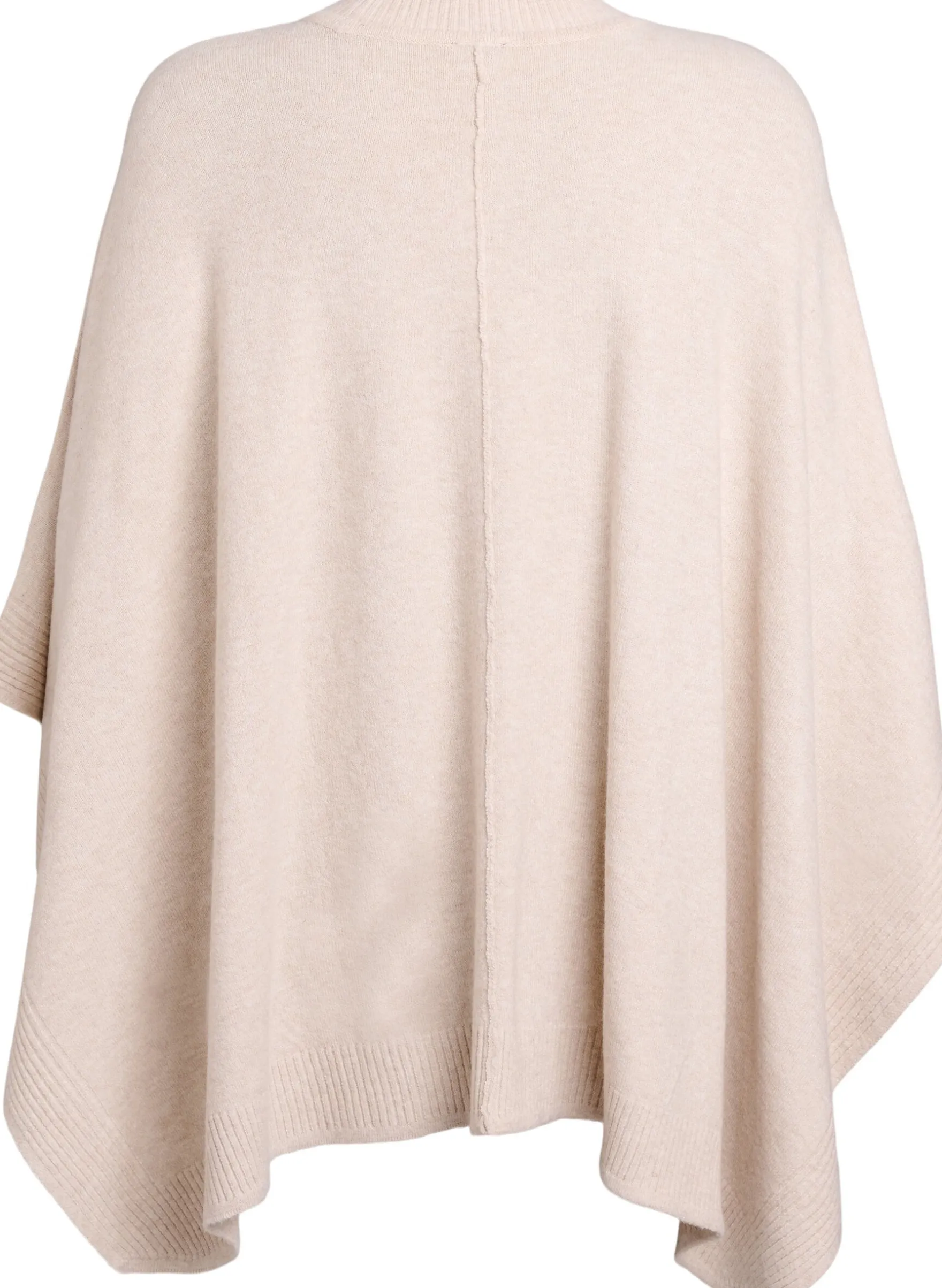 Poncho mit Rippdetails und Rundhalsausschnitt