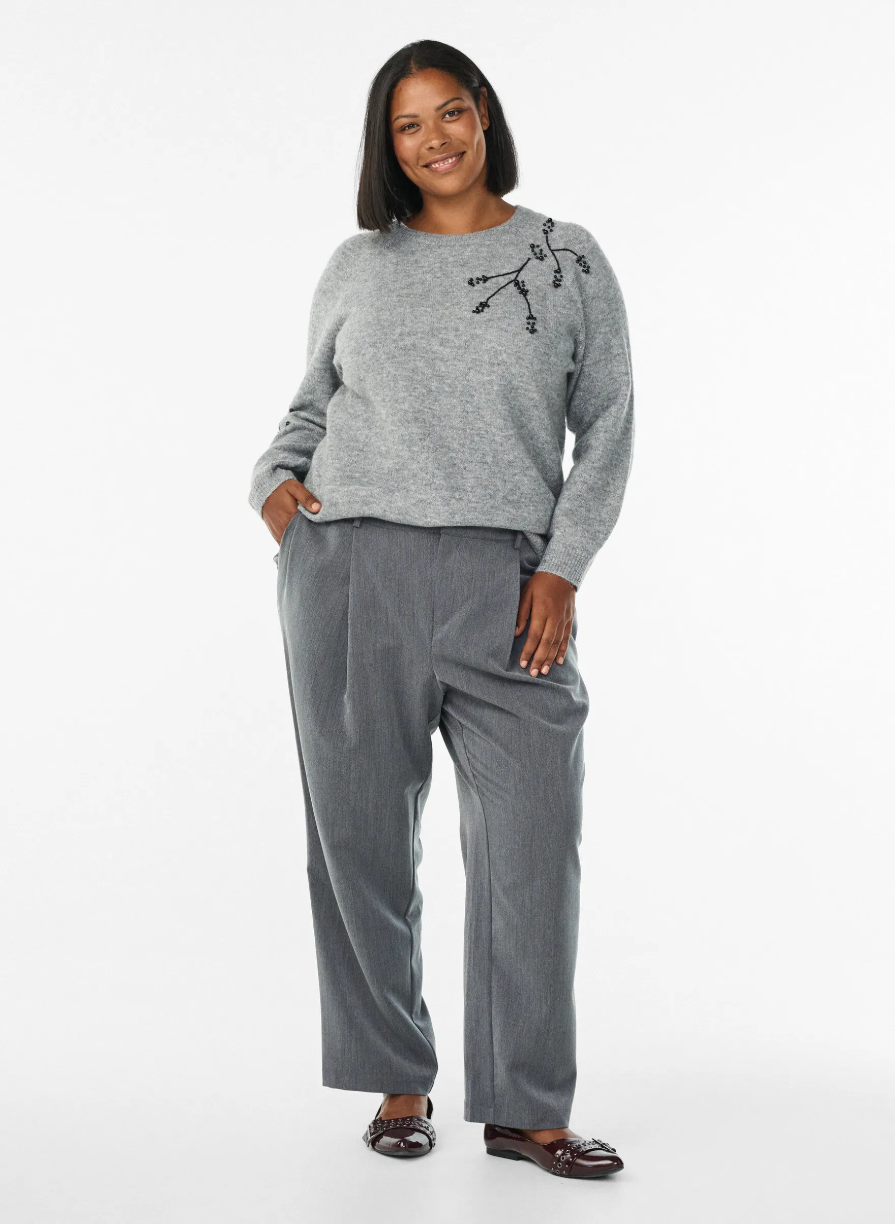 Pullover mit Perlenstickerei