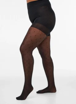 Push-up-Strumpfhose mit Polka-Dot-Muster, 25 den