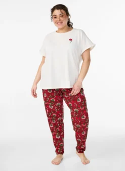 Pyjamahose aus Baumwolle mit Print