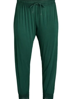 Pyjamahose mit Spitzen und hoher Taille