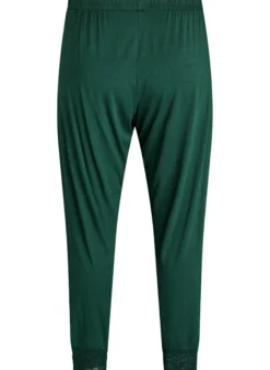 Pyjamahose mit Spitzen und hoher Taille