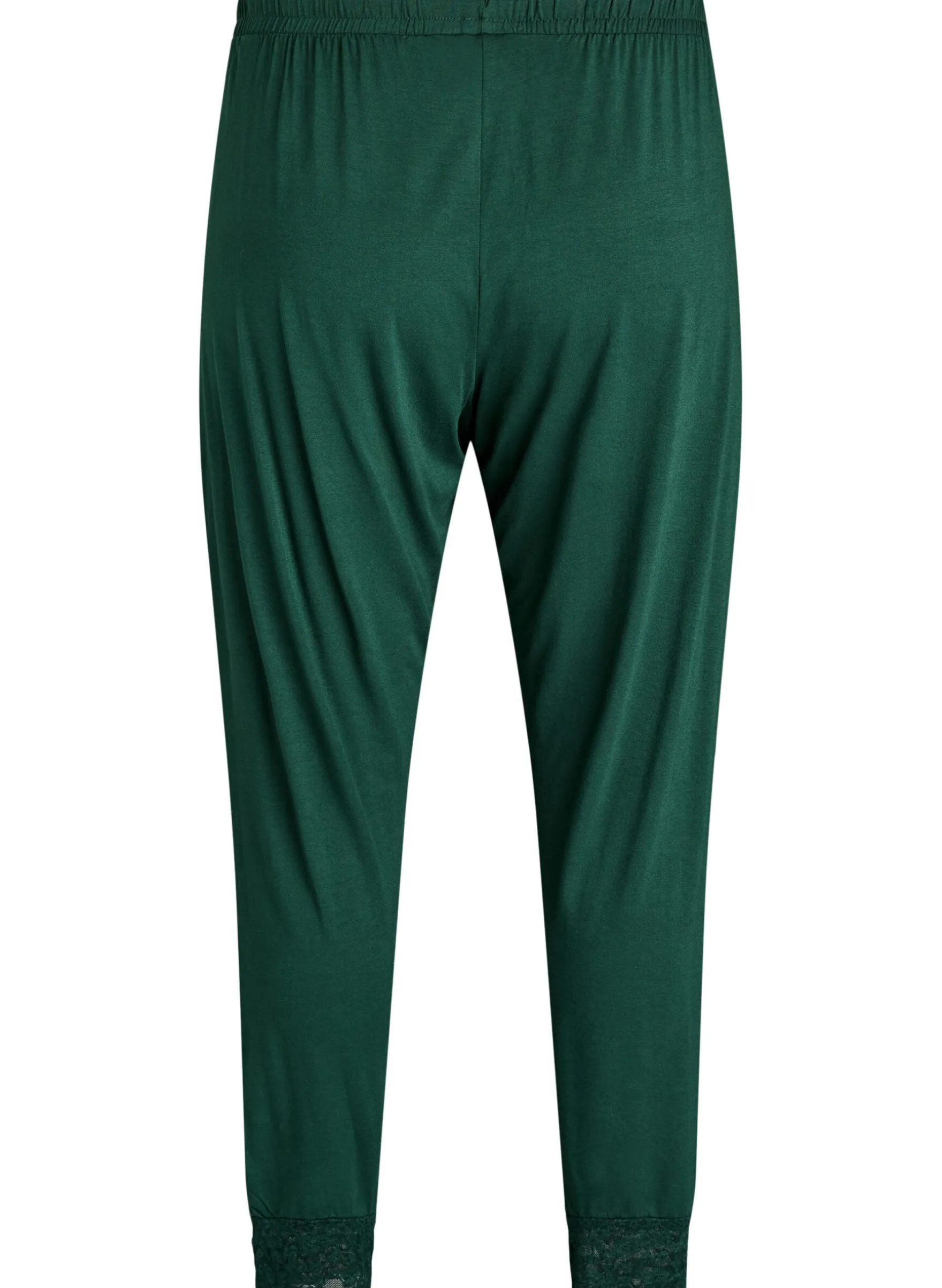 Pyjamahose mit Spitzen und hoher Taille