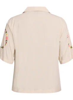 Pyjamaoberteil aus Viskose mit Bindeband und Blumenmuster
