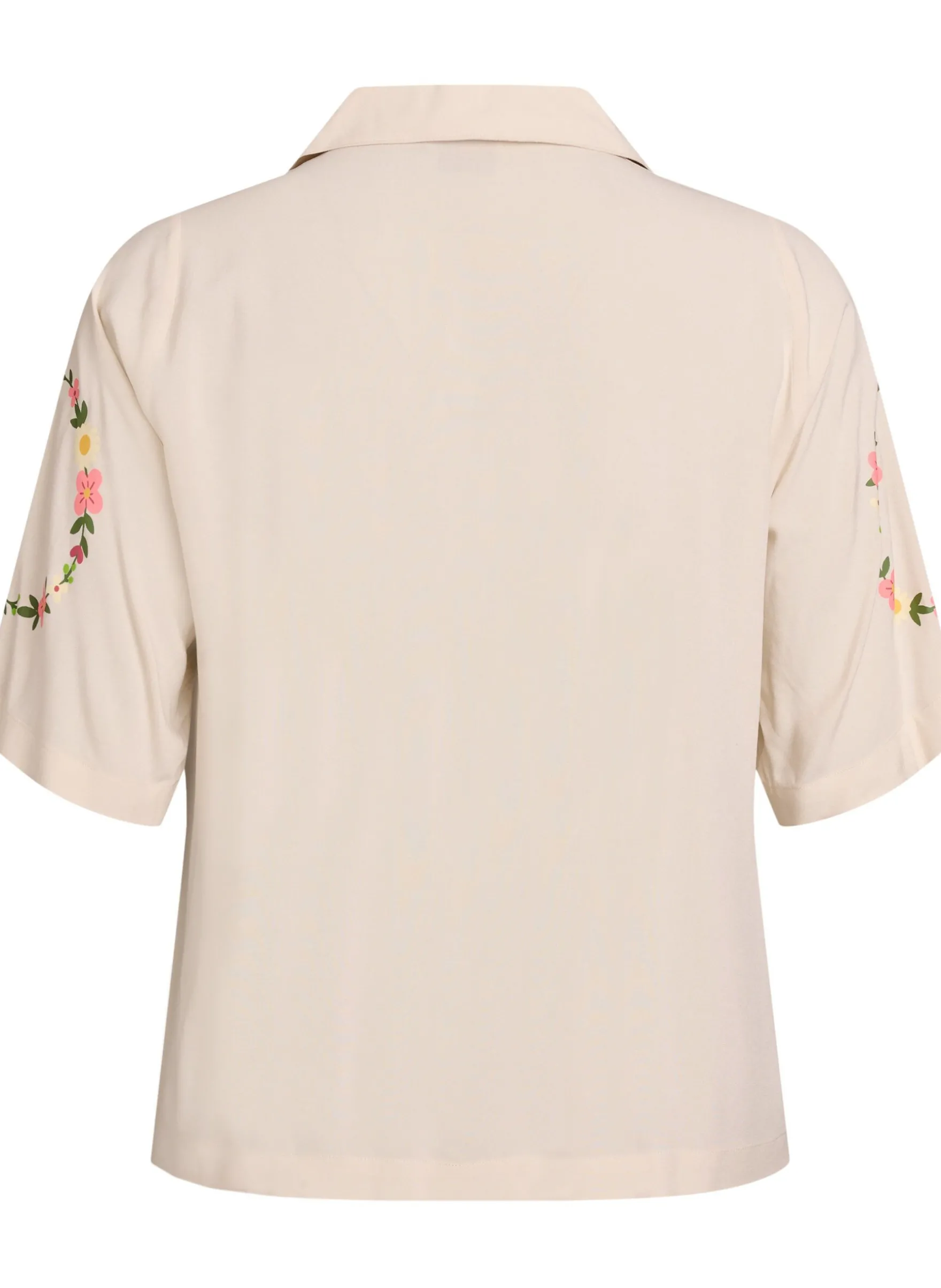 Pyjamaoberteil aus Viskose mit Bindeband und Blumenmuster