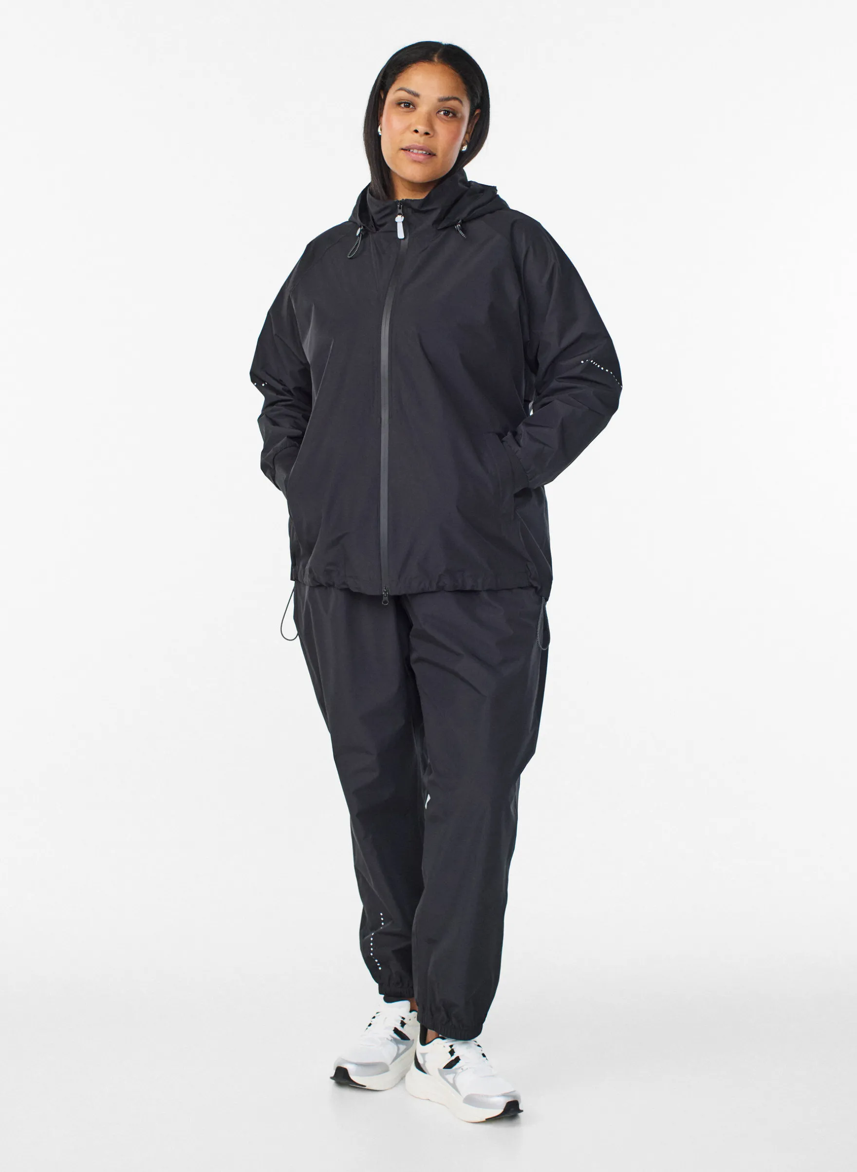 Regenjacke mit reflektierenden Details