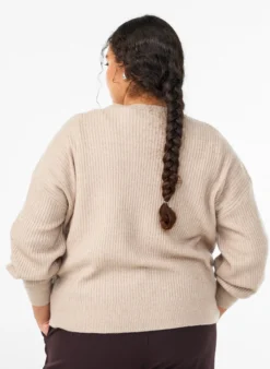 Rippenstrick Strickjacke mit Knöpfen