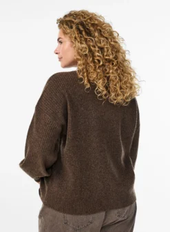 Rippenstrick Strickjacke mit Knöpfen