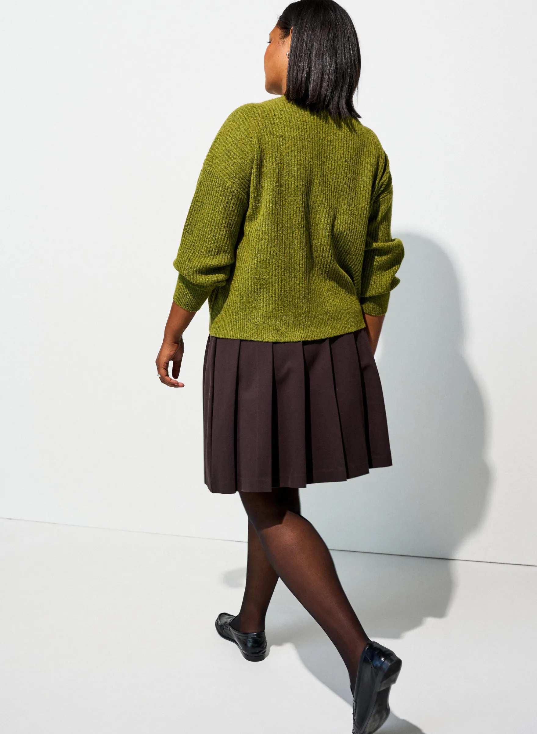 Rippenstrick Strickjacke mit Knöpfen