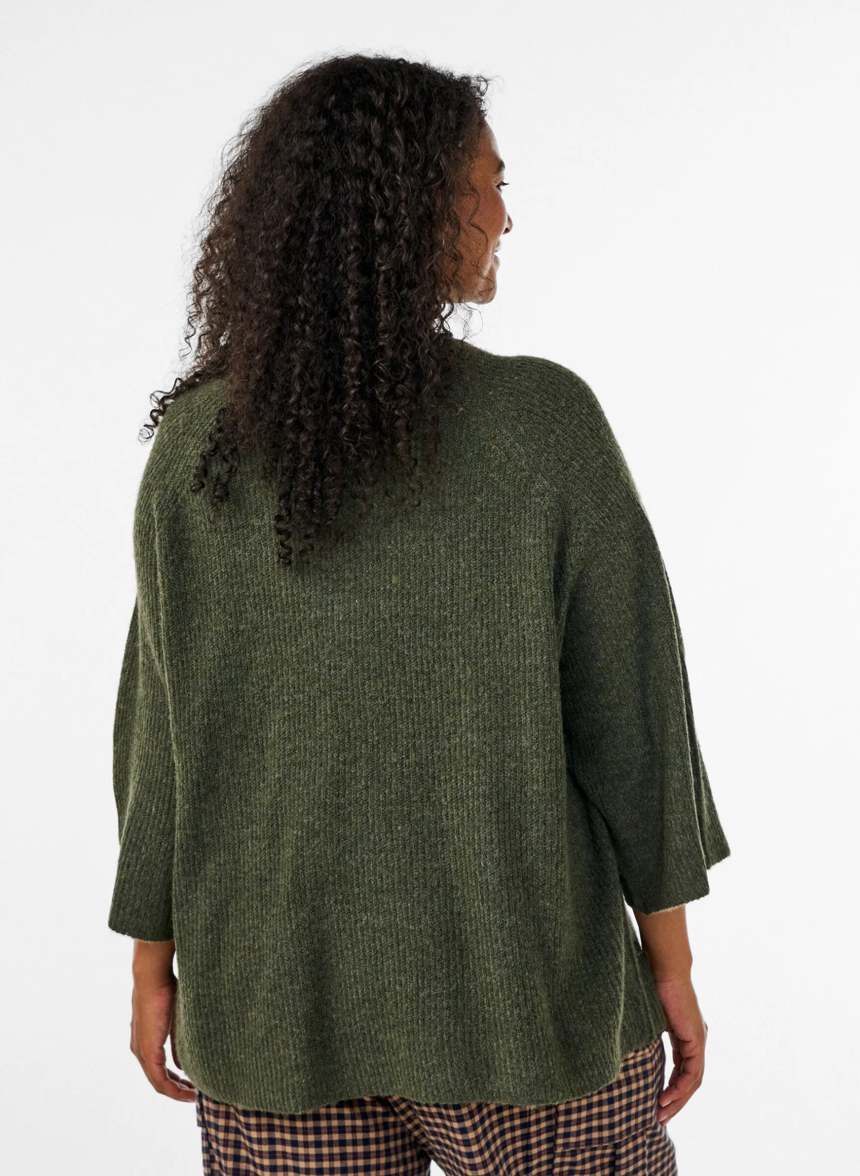 Ripppullover mit 3/4-Ärmeln