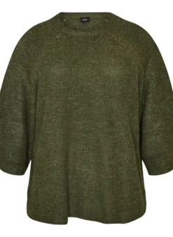 Ripppullover mit 3/4-Ärmeln