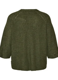 Ripppullover mit 3/4-Ärmeln