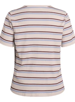Ripp-T-Shirt mit Streifen und Knopfdetail