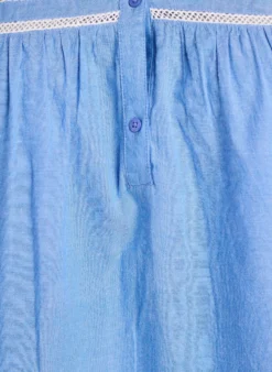 Ärmellose Bluse aus Baumwolle mit Rüschenkanten
