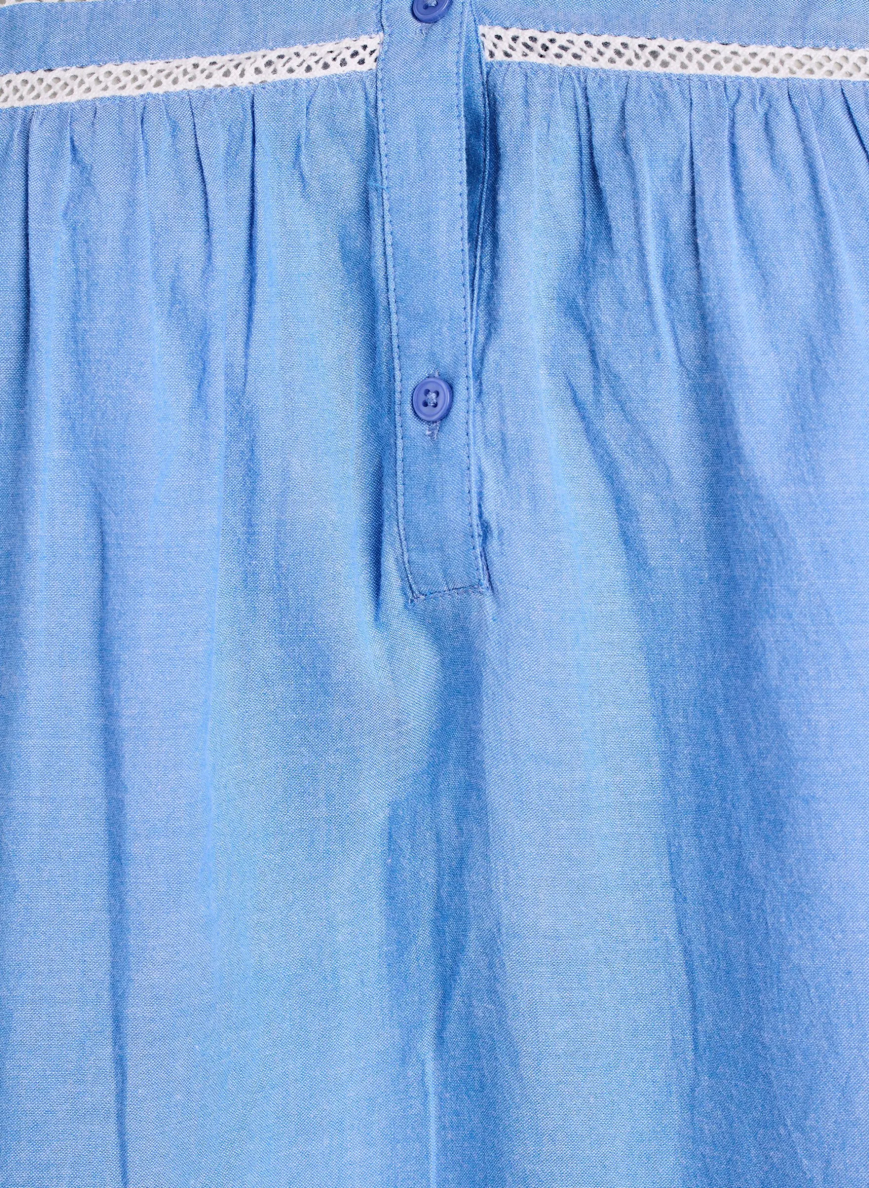 Ärmellose Bluse aus Baumwolle mit Rüschenkanten