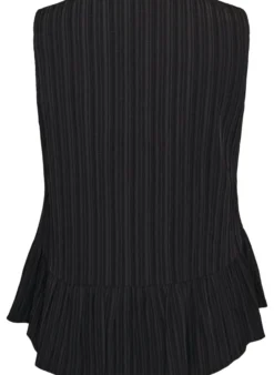 Ärmellose Bluse mit Struktur und Bindeband
