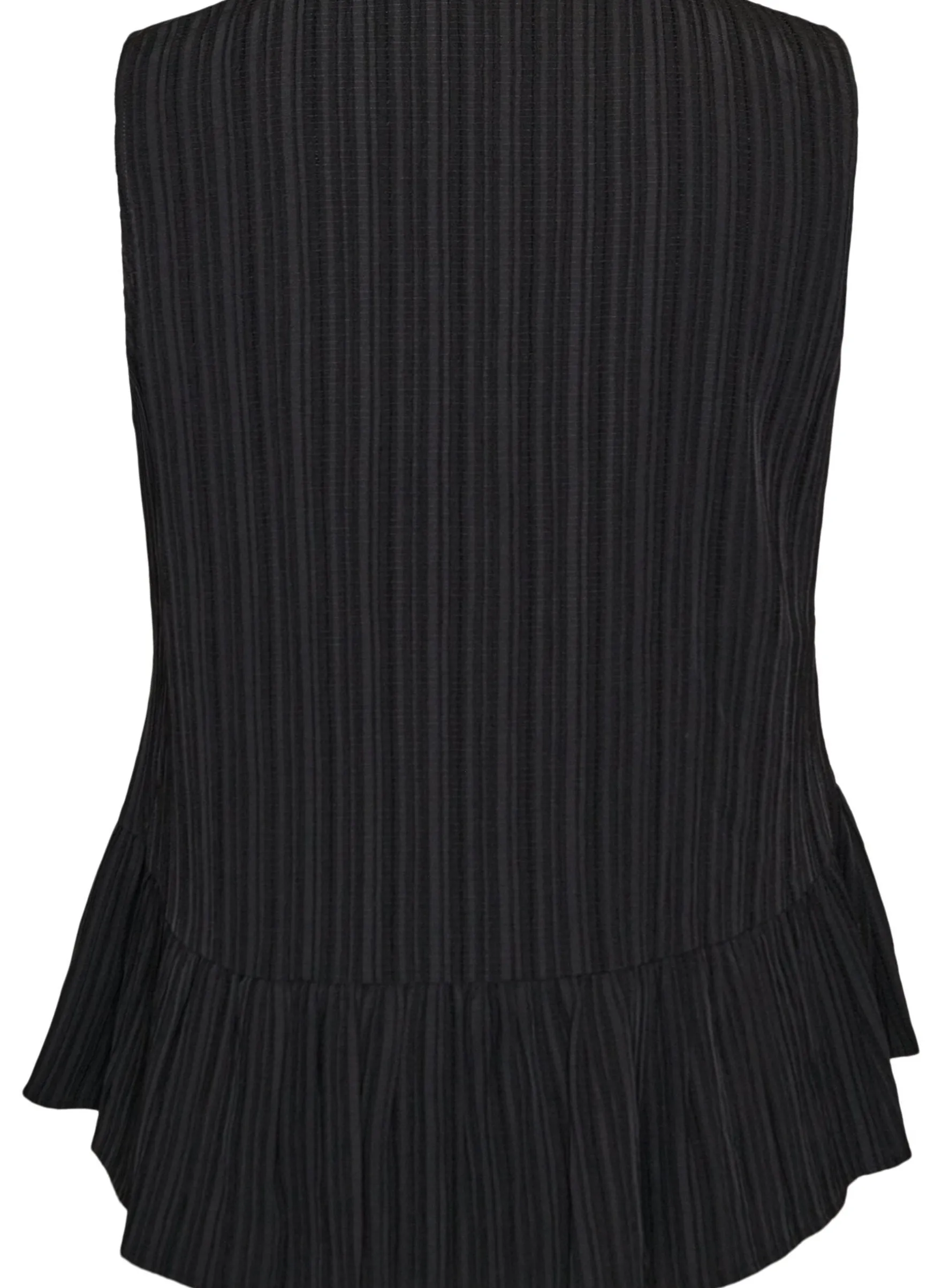 Ärmellose Bluse mit Struktur und Bindeband