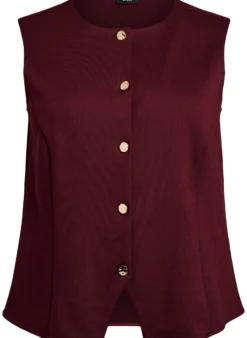 Ärmellose Bluse mit Zierknöpfen