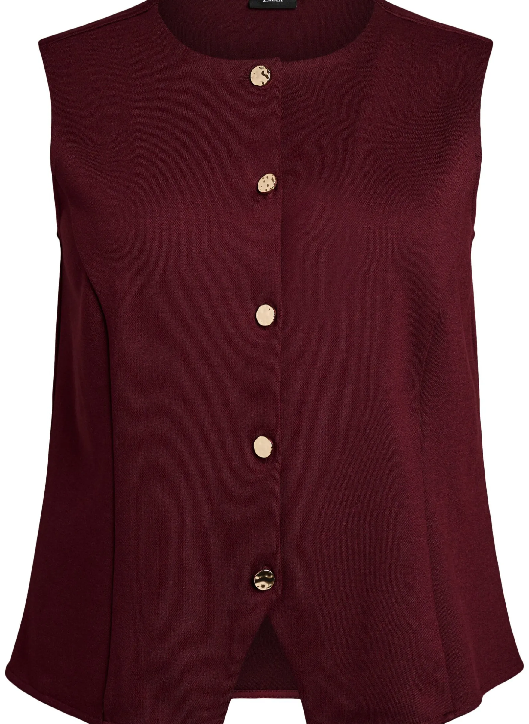 Ärmellose Bluse mit Zierknöpfen