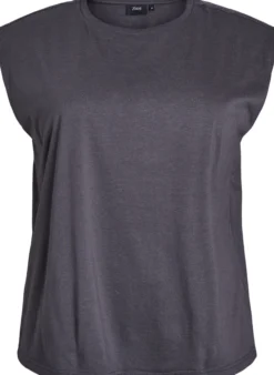 Ärmellose Jerseybluse mit Schulterpolstern.
