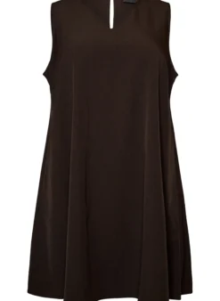 Ärmelloses A-Linien-Kleid mit Nadelstreifen