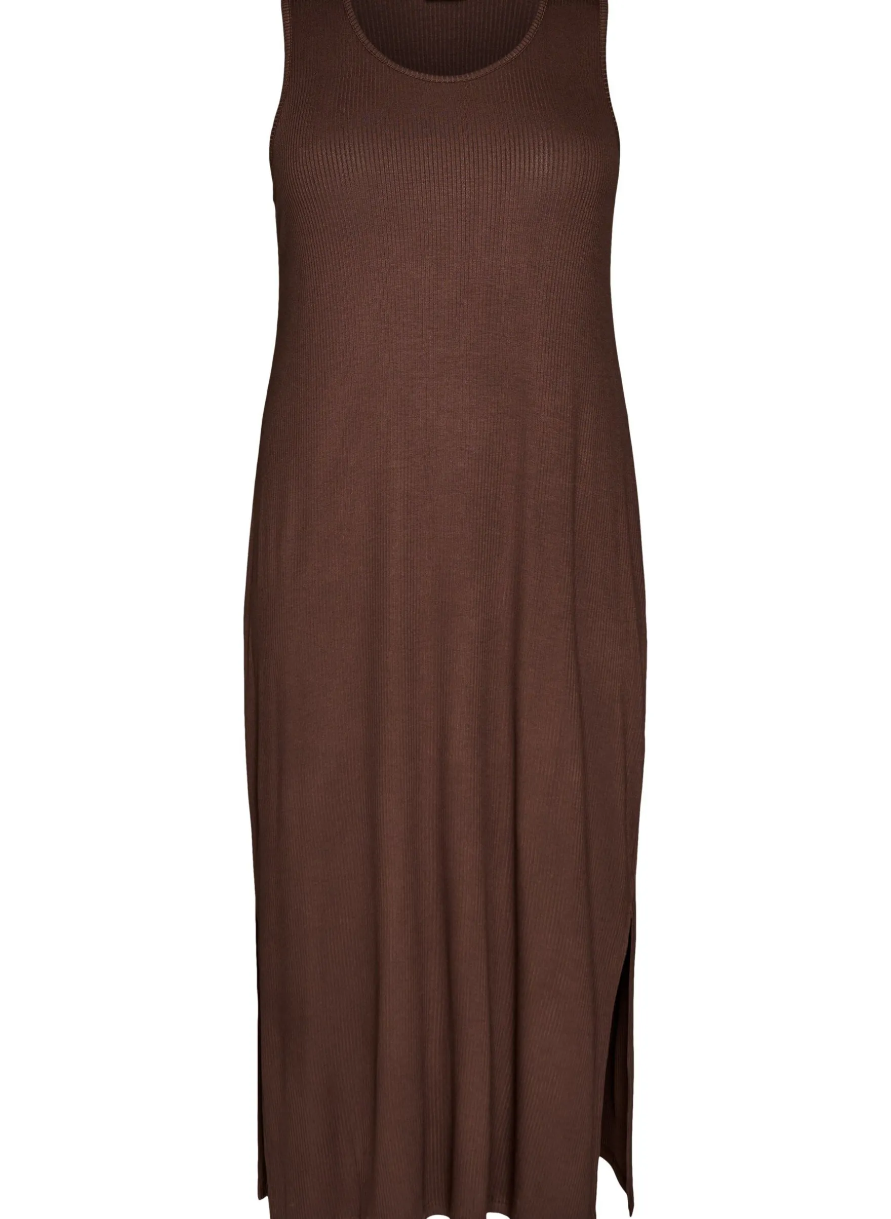 Ärmelloses geripptes Kleid aus Viskose