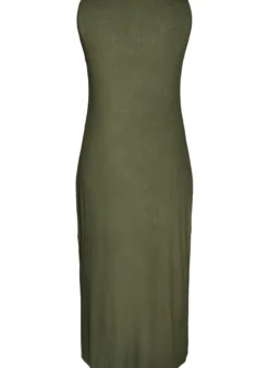 Ärmelloses geripptes Kleid aus Viskose