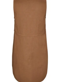 Ärmelloses Kleid aus Baumwoll-Musselin mit Bindeband