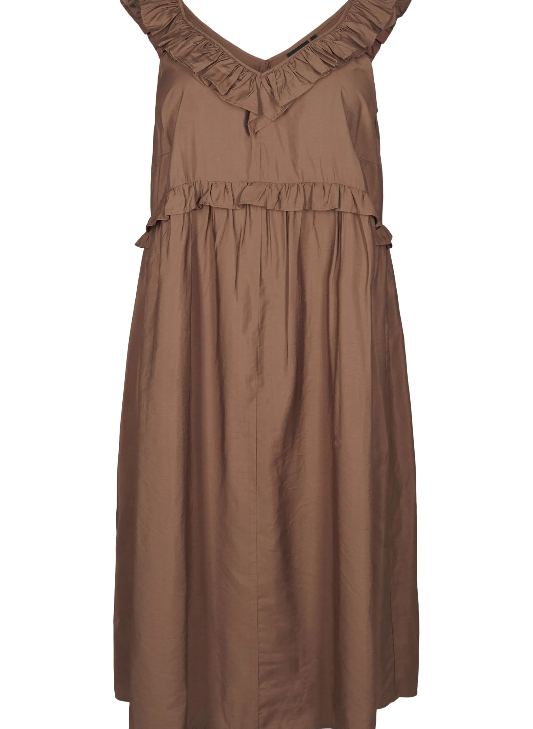 Ärmelloses Midikleid mit Rüschendetails
