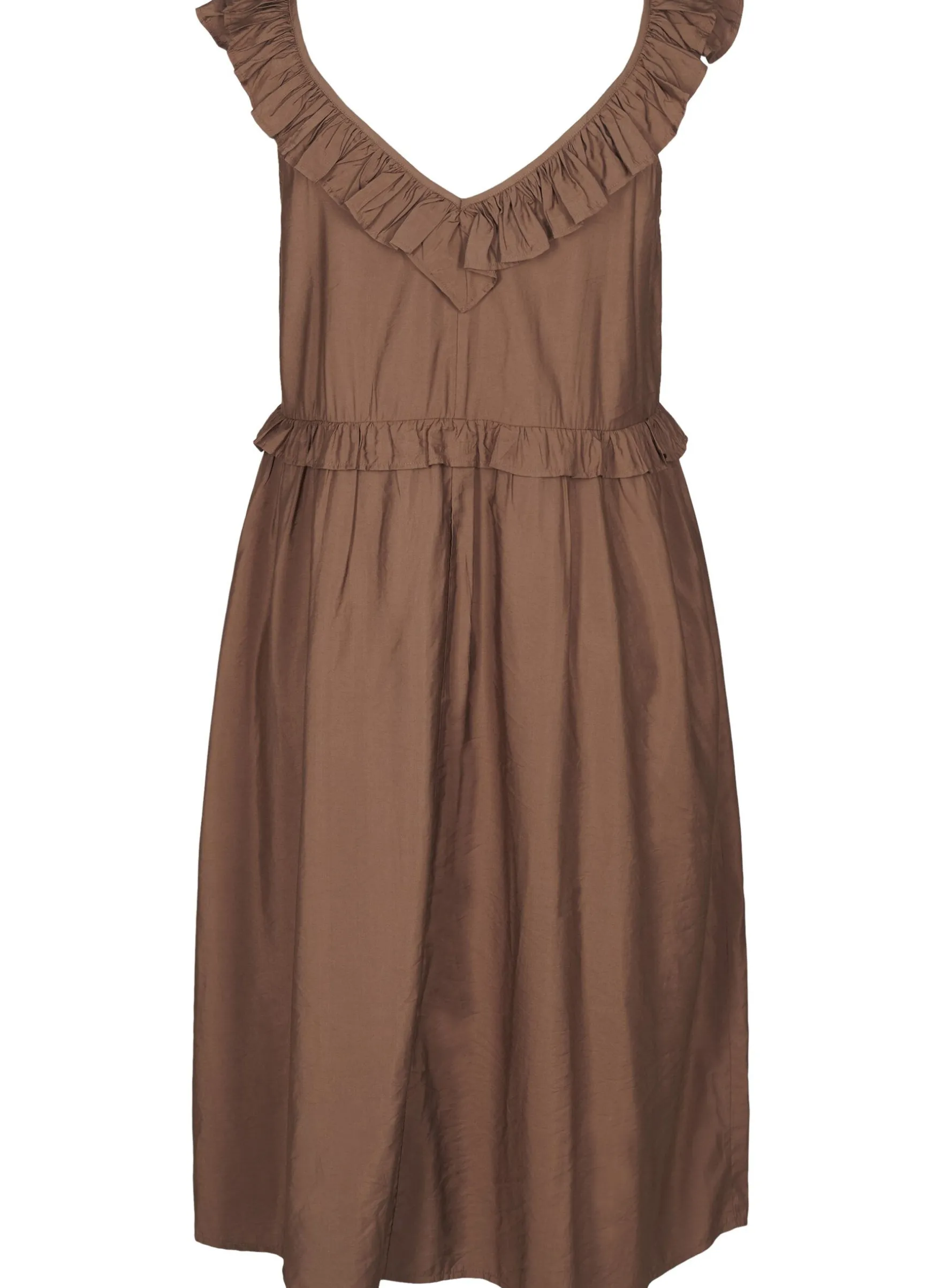 Ärmelloses Midikleid mit Rüschendetails