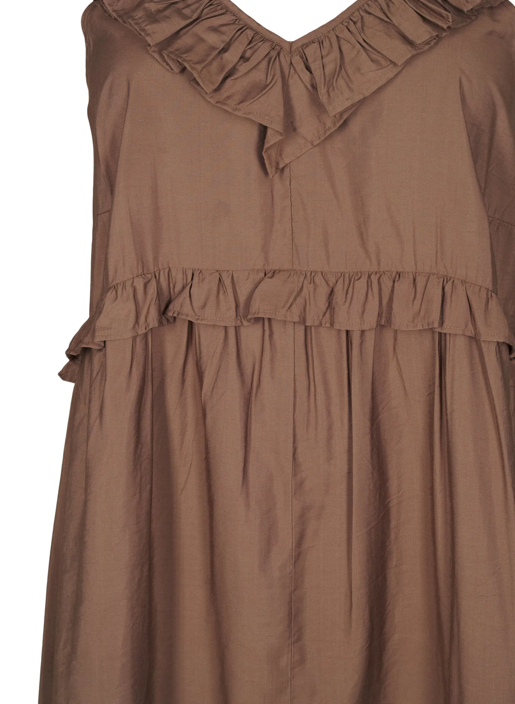 Ärmelloses Midikleid mit Rüschendetails