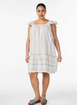 Ärmelloses Sommerkleid mit Webmuster
