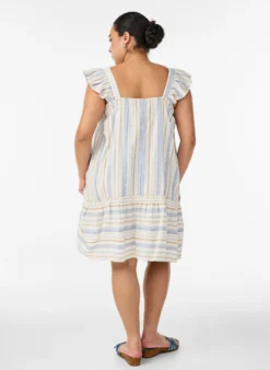 Ärmelloses Sommerkleid mit Webmuster