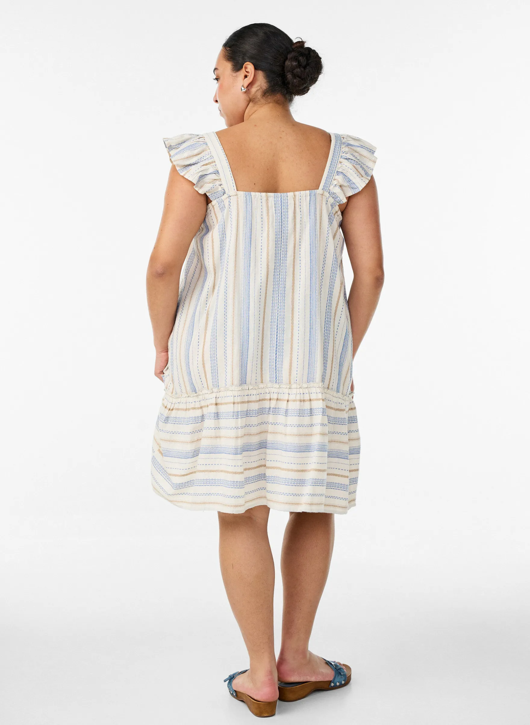Ärmelloses Sommerkleid mit Webmuster