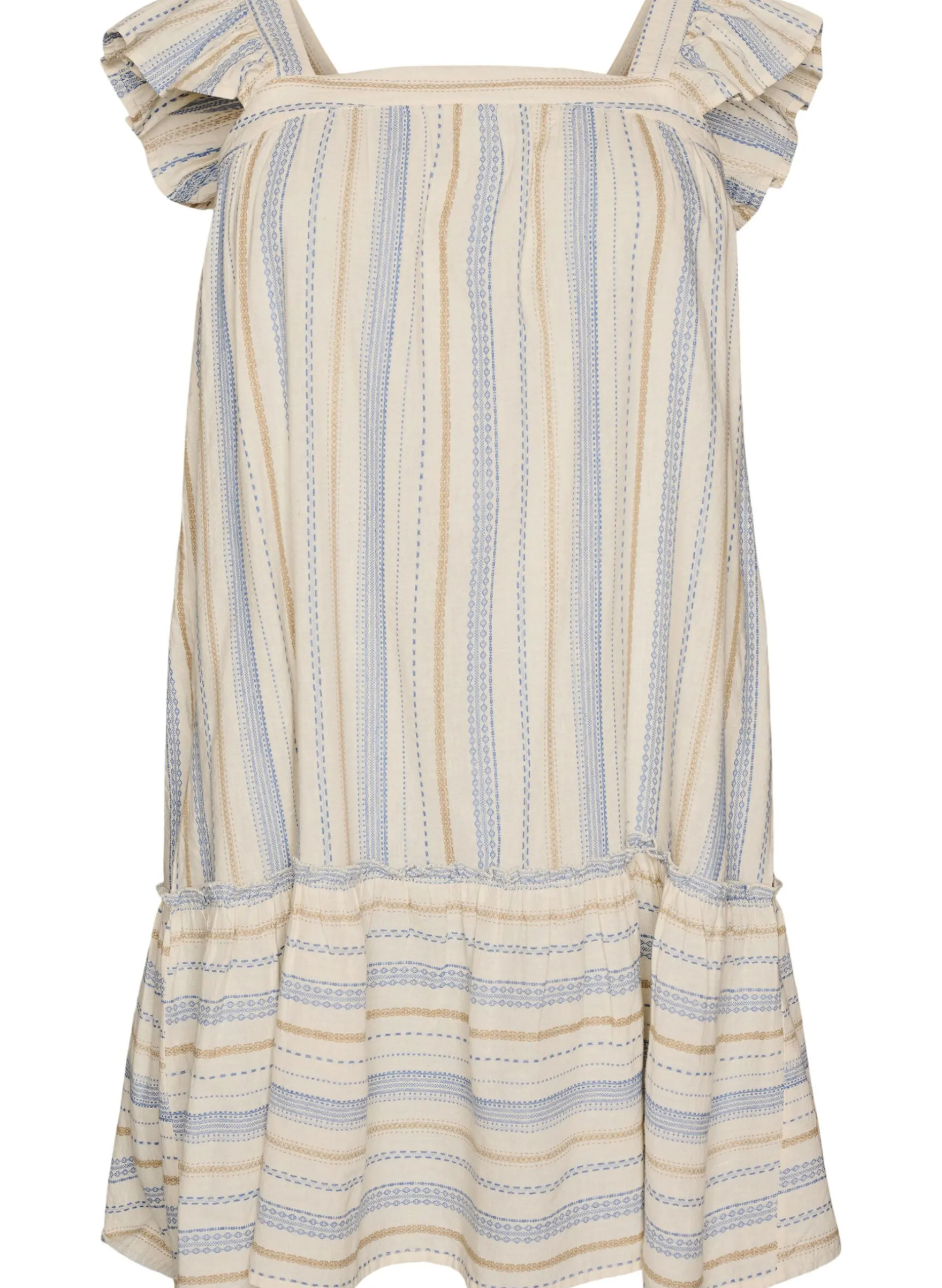 Ärmelloses Sommerkleid mit Webmuster
