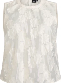Ärmelloses Top aus Jacquard mit floraler Textur