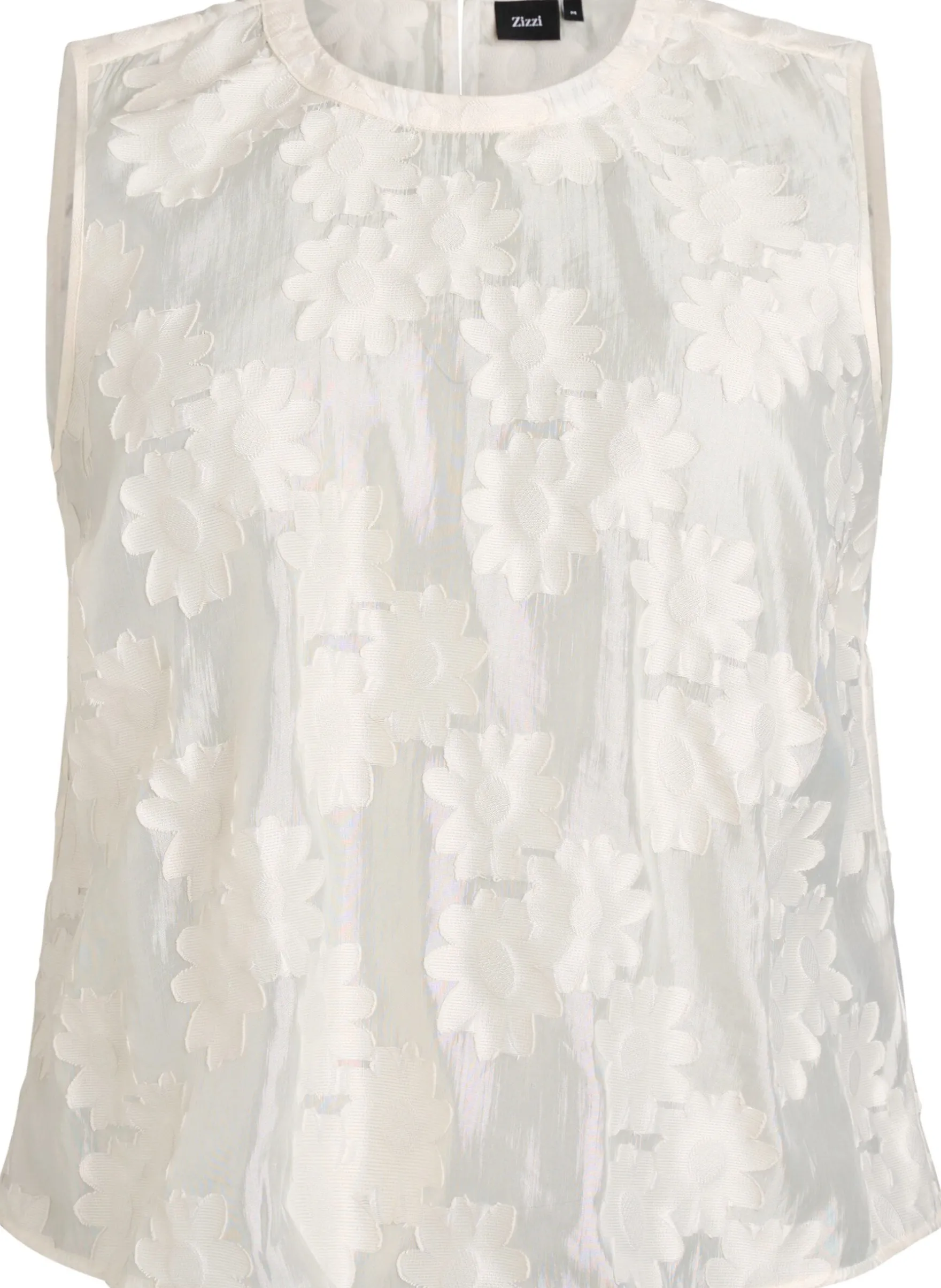 Ärmelloses Top aus Jacquard mit floraler Textur