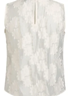 Ärmelloses Top aus Jacquard mit floraler Textur