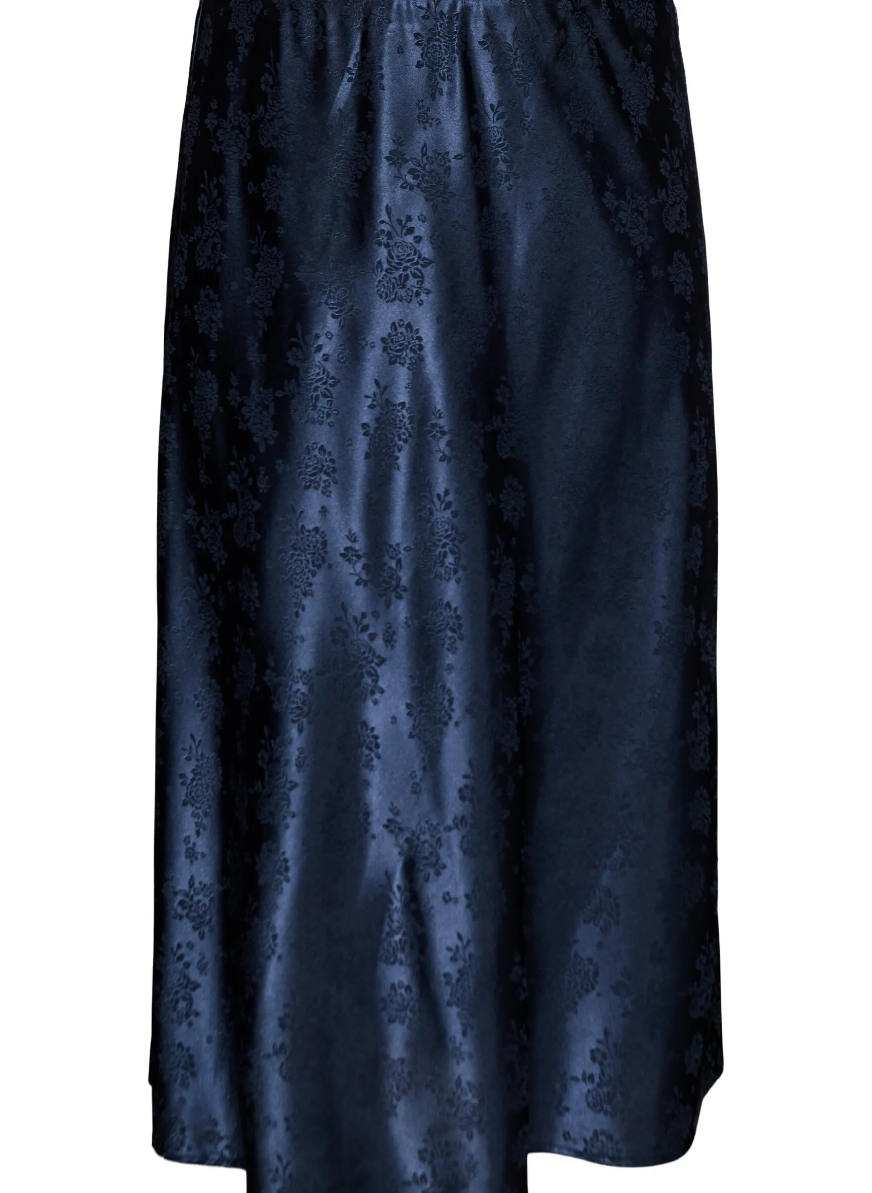 Rock aus Satin mit Ton-in-Ton-Blumenmuster